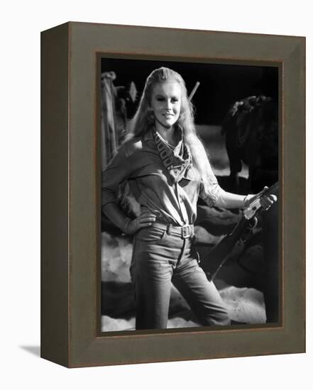 Les Voleurs by Trains THE TRAIN ROBBERS by BurtKennedy with Ann-Margret, 1973 (b/w photo)-null-Framed Stretched Canvas