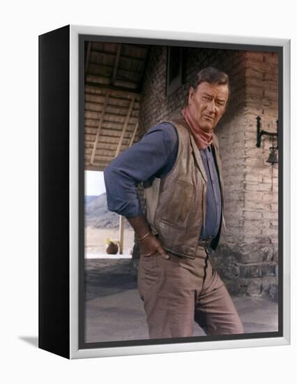 Les Voleurs by Trains THE TRAIN ROBBERS by BurtKennedy with John Wayne, 1973 (photo)-null-Framed Stretched Canvas