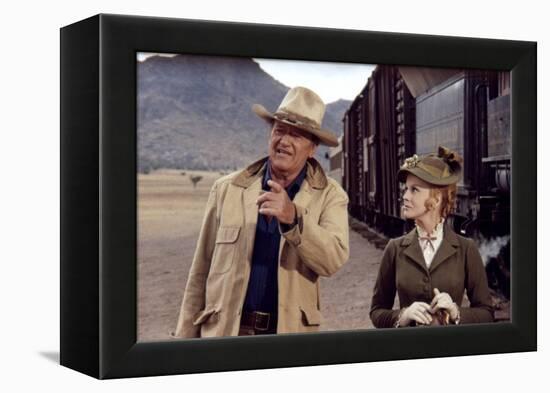 Les Voleurs by Trains THE TRAIN ROBBERS by BurtKennedy with John Wayne and Ann-Margret, 1973 (photo-null-Framed Stretched Canvas