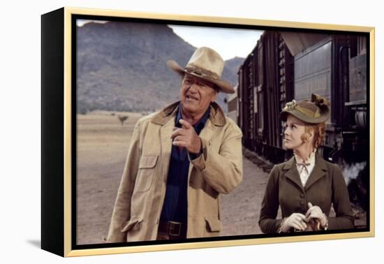Les Voleurs by Trains THE TRAIN ROBBERS by BurtKennedy with John Wayne and Ann-Margret, 1973 (photo-null-Framed Stretched Canvas