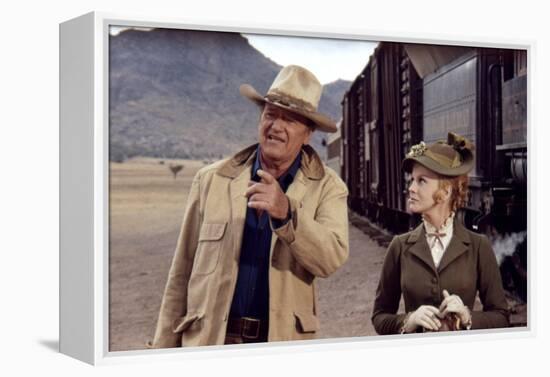 Les Voleurs by Trains THE TRAIN ROBBERS by BurtKennedy with John Wayne and Ann-Margret, 1973 (photo-null-Framed Stretched Canvas