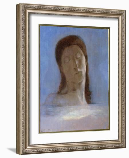 Les Yeux Clos Painting by Odilon Redon (1840-1916) 1890 Sun. 0,44X0,36 M - Musee D'orsay Paris - Ey-Odilon Redon-Framed Giclee Print