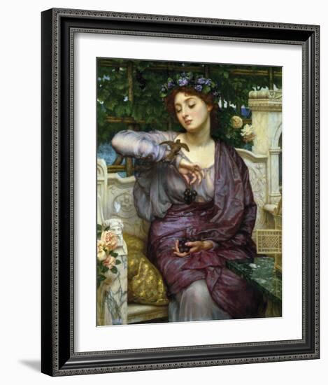 Lesbia and Her Sparrow-Sir Edward John Poynter-Framed Premium Giclee Print