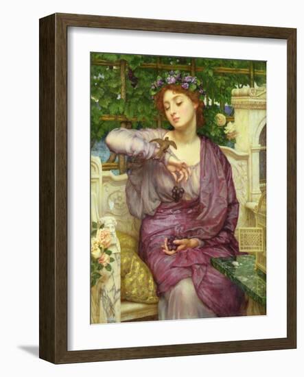 Lesbia and Her Sparrow-Edward John Poynter-Framed Giclee Print