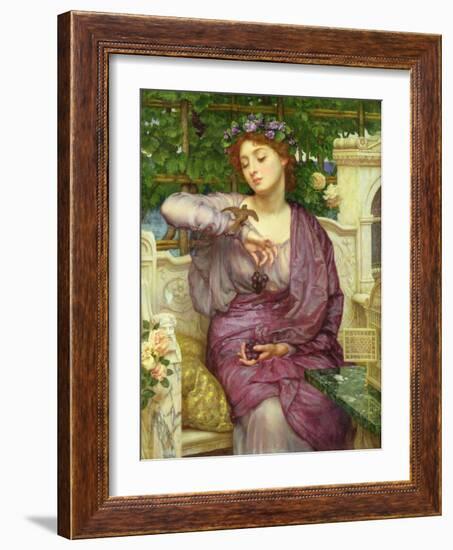 Lesbia and Her Sparrow-Edward John Poynter-Framed Giclee Print