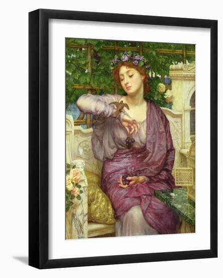 Lesbia and Her Sparrow-Edward John Poynter-Framed Giclee Print