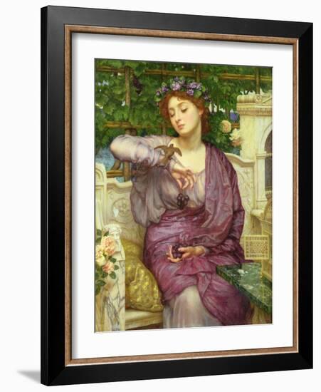 Lesbia and Her Sparrow-Edward John Poynter-Framed Giclee Print