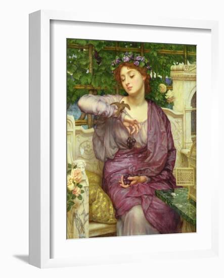 Lesbia and Her Sparrow-Edward John Poynter-Framed Giclee Print