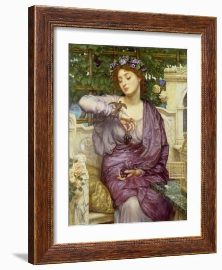 Lesbia with Her Sparrow, 1907-Edward John Poynter-Framed Giclee Print