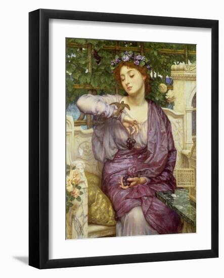 Lesbia with Her Sparrow, 1907-Edward John Poynter-Framed Giclee Print