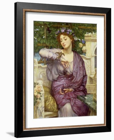 Lesbia with Her Sparrow, 1907-Edward John Poynter-Framed Giclee Print