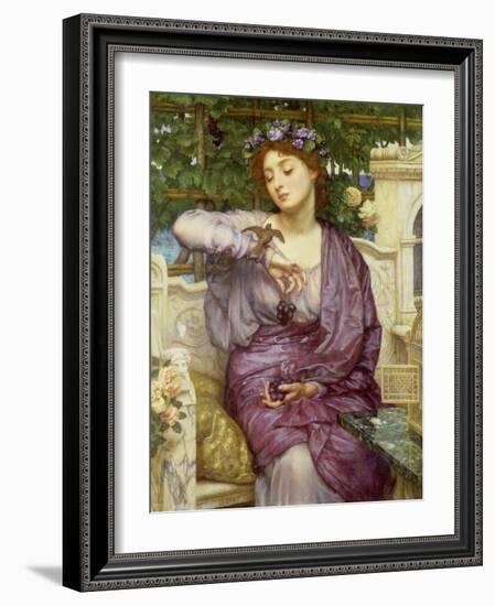 Lesbia with Her Sparrow, 1907-Edward John Poynter-Framed Giclee Print