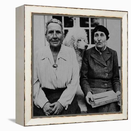 Lesbian Authors Gertrude Stein and Alice B. Toklas with their Poodle Basket II-Carl Mydans-Framed Premier Image Canvas
