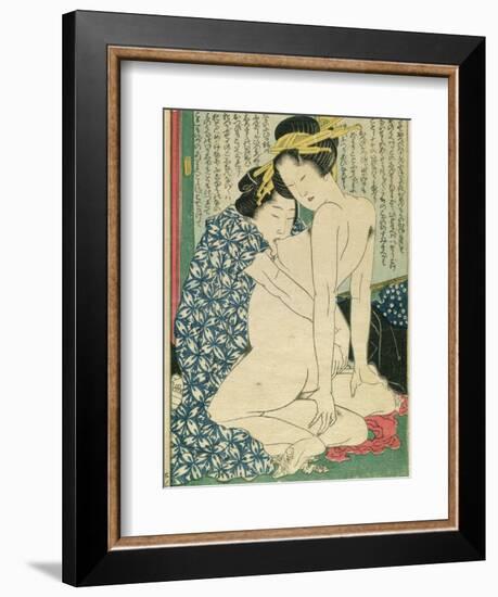 Lesbian Lovers, from 'Manpoku Wago-Jin', 1821-Katsushika Hokusai-Framed Giclee Print