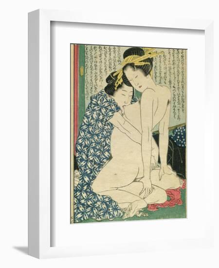 Lesbian Lovers, from 'Manpoku Wago-Jin', 1821-Katsushika Hokusai-Framed Giclee Print