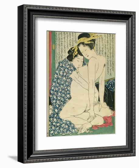 Lesbian Lovers, from 'Manpoku Wago-Jin', 1821-Katsushika Hokusai-Framed Giclee Print