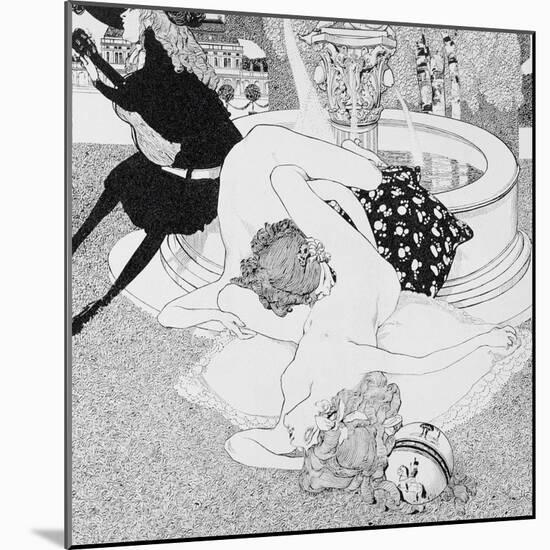 Lesbian Scene, from Plate 14 from La Grenouillere, c.1912-Franz Von Bayros-Mounted Giclee Print