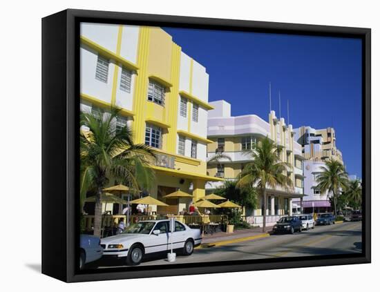 Leslie Hotel, Ocean Drive, Art Deco District, South Beach, Miami Beach, Miami, Florida, USA-Amanda Hall-Framed Premier Image Canvas