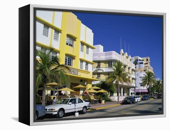 Leslie Hotel, Ocean Drive, Art Deco District, South Beach, Miami Beach, Miami, Florida, USA-Amanda Hall-Framed Premier Image Canvas