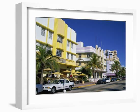 Leslie Hotel, Ocean Drive, Art Deco District, South Beach, Miami Beach, Miami, Florida, USA-Amanda Hall-Framed Photographic Print