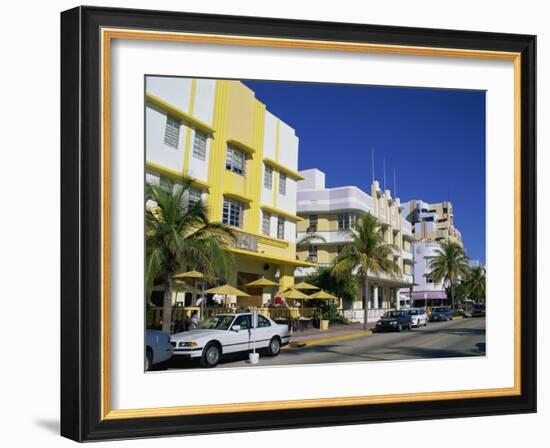 Leslie Hotel, Ocean Drive, Art Deco District, South Beach, Miami Beach, Miami, Florida, USA-Amanda Hall-Framed Photographic Print