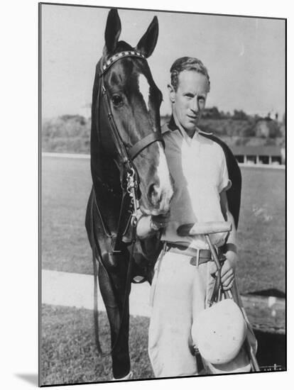 Leslie Howard in Riding Gear at Racetrack-null-Mounted Premium Photographic Print