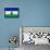 Lesotho Flag Design with Wood Patterning - Flags of the World Series-Philippe Hugonnard-Framed Stretched Canvas displayed on a wall