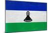 Lesotho Flag Design with Wood Patterning - Flags of the World Series-Philippe Hugonnard-Mounted Art Print