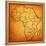 Lesotho on Actual Map of Africa-michal812-Framed Stretched Canvas