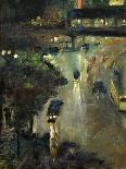 A Berlin Street Scene by Night with Coaches-Lesser Ury-Giclee Print