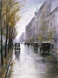 A Berlin Street Scene by Night with Coaches-Lesser Ury-Giclee Print