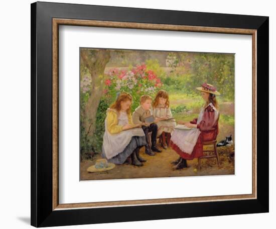 Lesson in the Garden, 1900-Ada Shirley-Fox-Framed Giclee Print