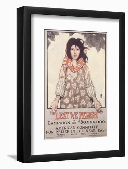 Lest We Perish, Campaign For $30,000,000-Ethel Franklin Betts-Framed Art Print