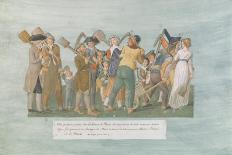 Citizens Contributing their Assignats to Equip a Young Man for War (Gouache on Card)-Lesueur Brothers-Giclee Print