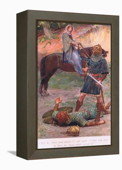 "Let Be, Thou Foul Knave!" She Said "Slay Him Not. If Thou Do , Thou Shall Repent It"-William Henry Margetson-Framed Premier Image Canvas