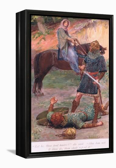 "Let Be, Thou Foul Knave!" She Said "Slay Him Not. If Thou Do , Thou Shall Repent It"-William Henry Margetson-Framed Premier Image Canvas