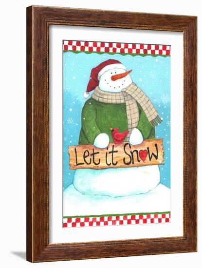 Let It Snow Checked Border-Melinda Hipsher-Framed Giclee Print