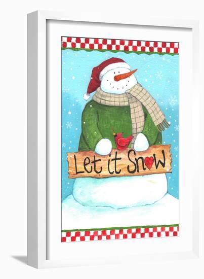 Let It Snow Checked Border-Melinda Hipsher-Framed Giclee Print