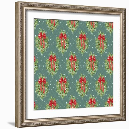 Let It Snow Christmas Pattern-Yachal Design-Framed Giclee Print