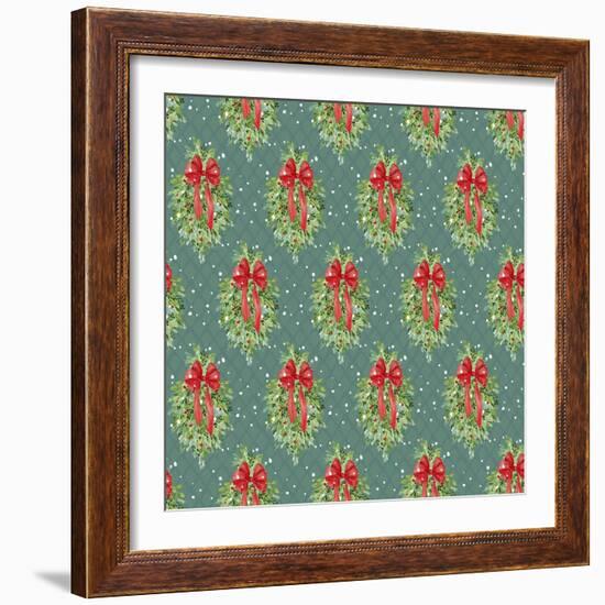 Let It Snow Christmas Pattern-Yachal Design-Framed Giclee Print