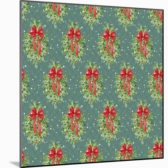 Let It Snow Christmas Pattern-Yachal Design-Mounted Giclee Print