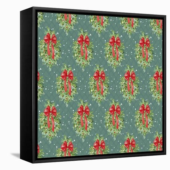 Let It Snow Christmas Pattern-Yachal Design-Framed Premier Image Canvas