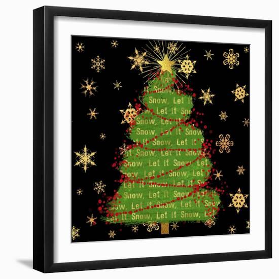 Let it Snow Christmas Tree Black-Tina Lavoie-Framed Giclee Print