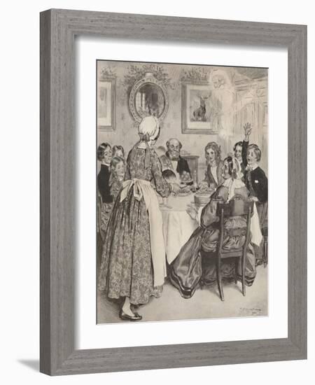 Let Me Think of the Comfortable Family Dinners., 1862, (1923)-Charles Edmund Brock-Framed Giclee Print