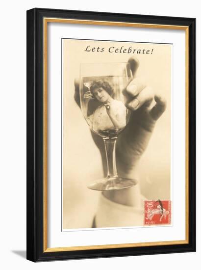 Let's Celebrate, Girl in Glass-null-Framed Art Print