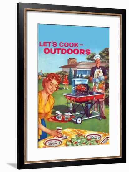 Let's Cook Outdoors-null-Framed Art Print