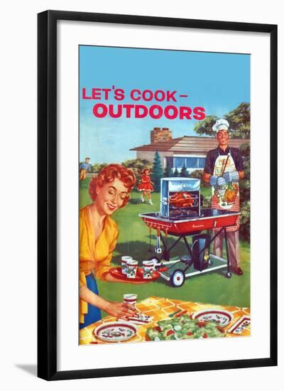 Let's Cook Outdoors-null-Framed Art Print