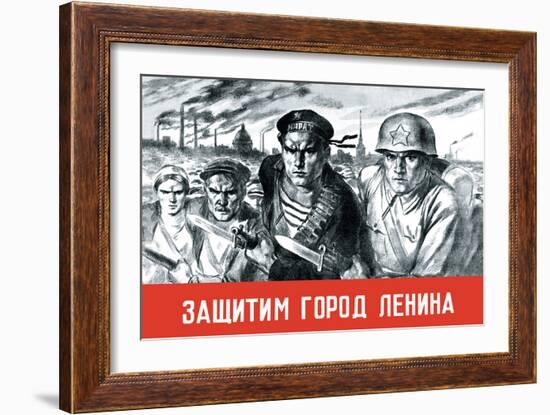 Let's Defend the Great City of Lenin-V. Serov-Framed Art Print