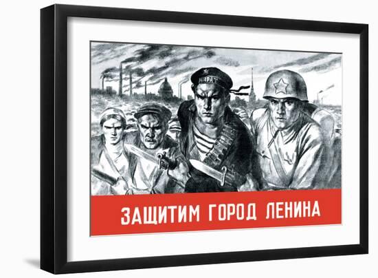 Let's Defend the Great City of Lenin-V. Serov-Framed Art Print