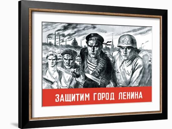 Let's Defend the Great City of Lenin-V. Serov-Framed Art Print